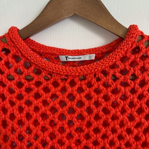 T Alexander Wang Crochet Top Small Orange - Picture 3 of 8